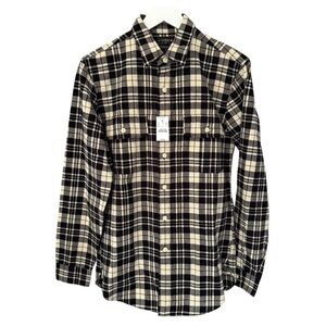NWT J. Crew Flannel Casual Button Workshirt Long Sleeve Men’s Size Small Cotton
